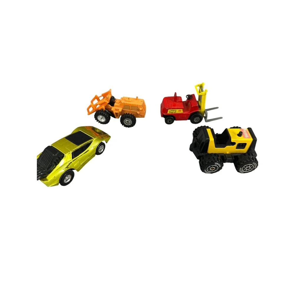 Lot of 4 Vintage Diecast Toy Tonka Mego Speed Burners Forklift Construction Cars